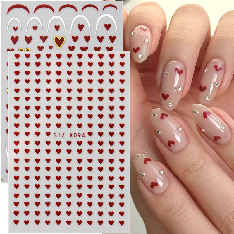 Nail Art Valentines Day - 2 adet Mini Aşk Kalp Nail