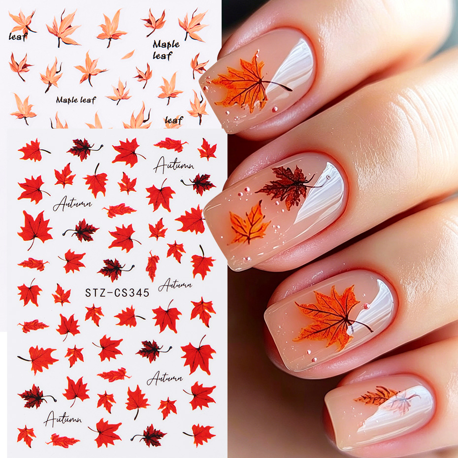Nail Art Orange - 2 adet Suluboya Turuncu Kırmızı Akçaağaç