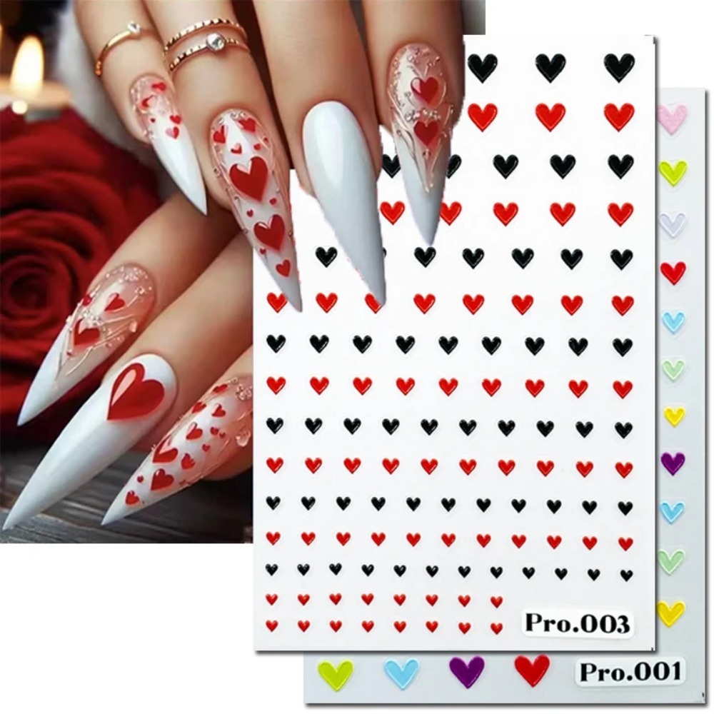 Nail Art Valentines Day - 5D Kabartmalı Tırnak Sanatı Stickerları, Sevgililer