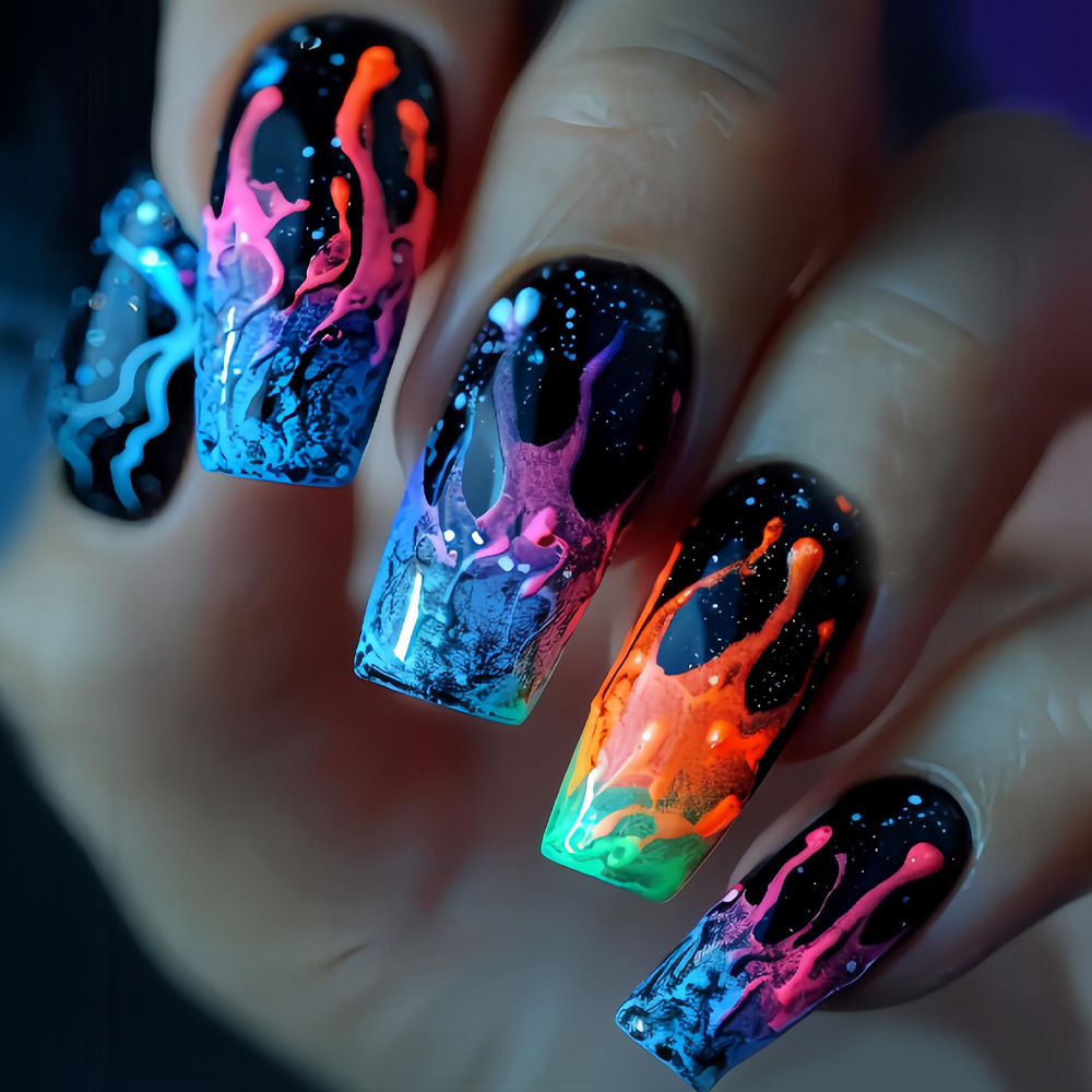Nail Art Orange - Kadınlar ve kızlar için orta boy