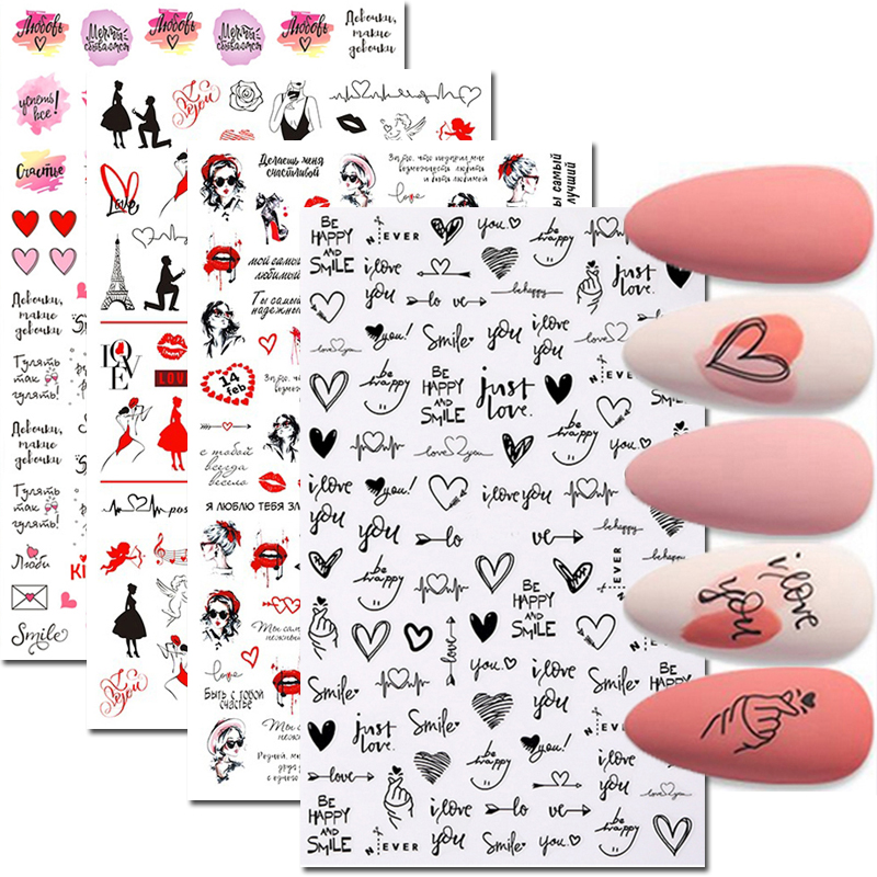Nail Art Çıkartmaları Aşk Kalp - Nail Art Valentines Day incelemesi ve fiyatı