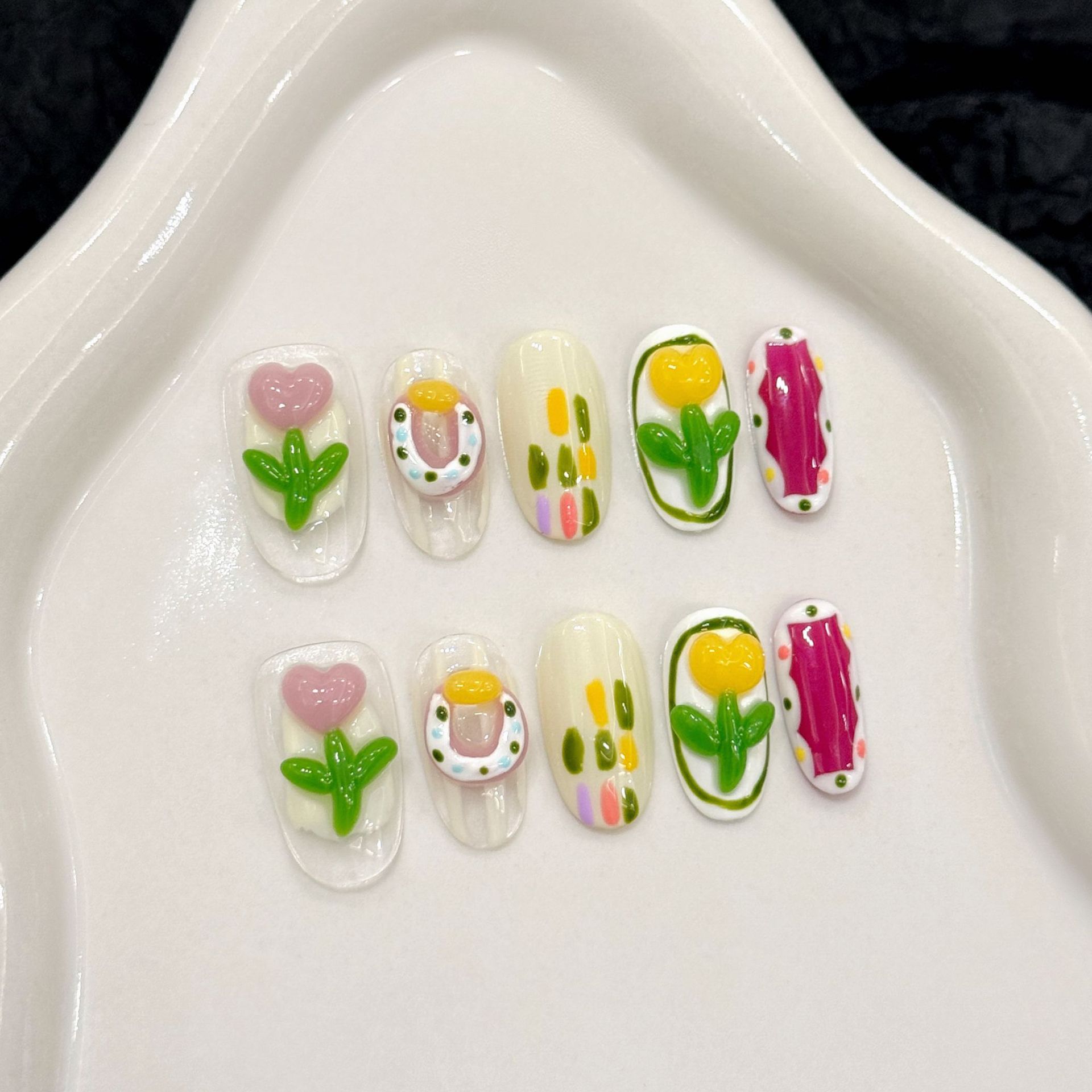 10 adet el yapımı tırnaklar üz - Nail Art Press On incelemesi ve fiyatı