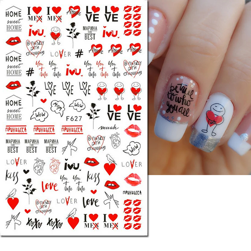 3D Tırnak Sanatı Çıkartmaları  - Nail Art Valentines Day incelemesi ve fiyatı