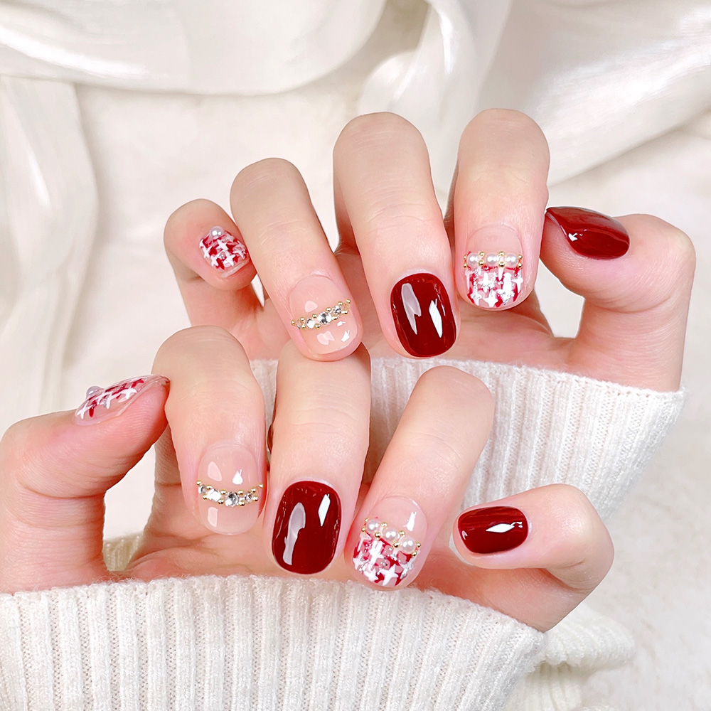 10 adet Kısa Kare Yuvarlak El  - Nail Art Press On incelemesi ve fiyatı